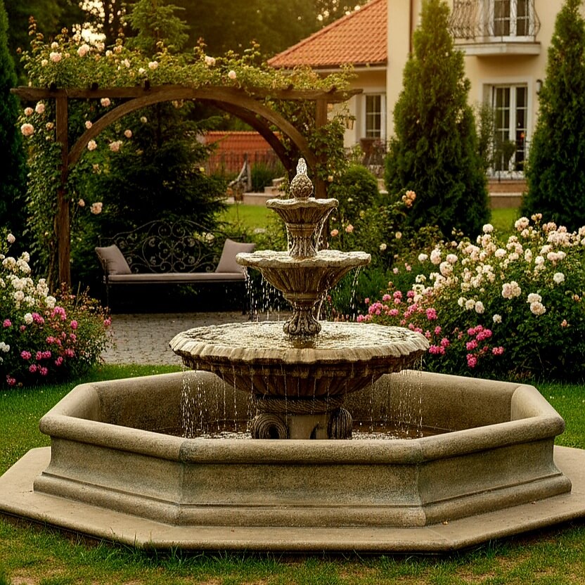 Set Springbrunnen Italiana + Brunnenbecken Classico Klein + Zubehör