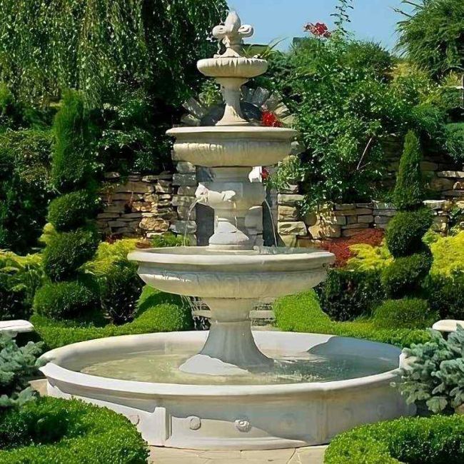 Set Springbrunnen Groß + Brunnenbecken Blume