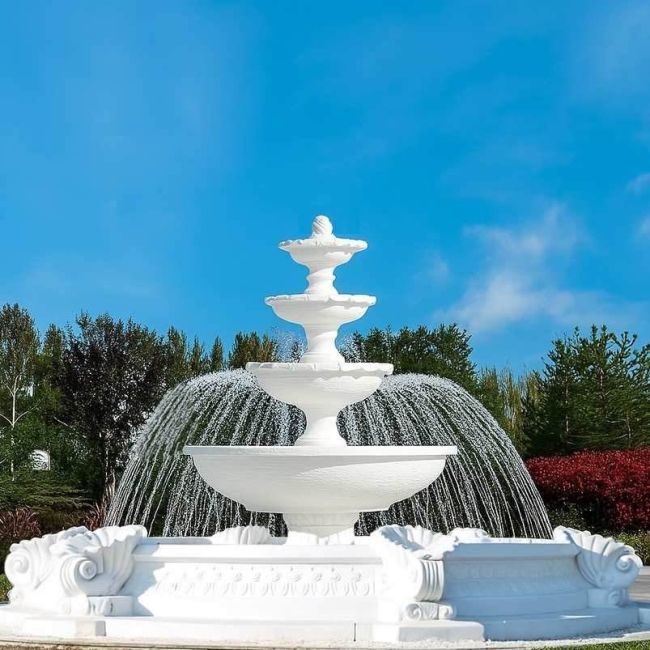 Set Springbrunnen Almeria mit Zapfen + Brunnenbecken Marino Groß