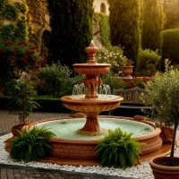 Springbrunnen Groß Fiore + Brunnenbecken Marino Groß