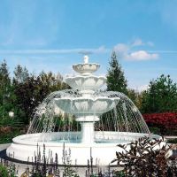 Springbrunnen Lotusblume + Brunnenbecken Marinello Groß