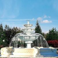 Springbrunnen Lotusblume + Brunnenbecken Marino