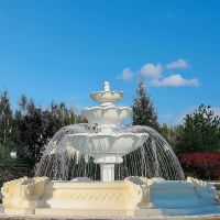 Springbrunnen Lotusblume + Brunnenbecken Marino