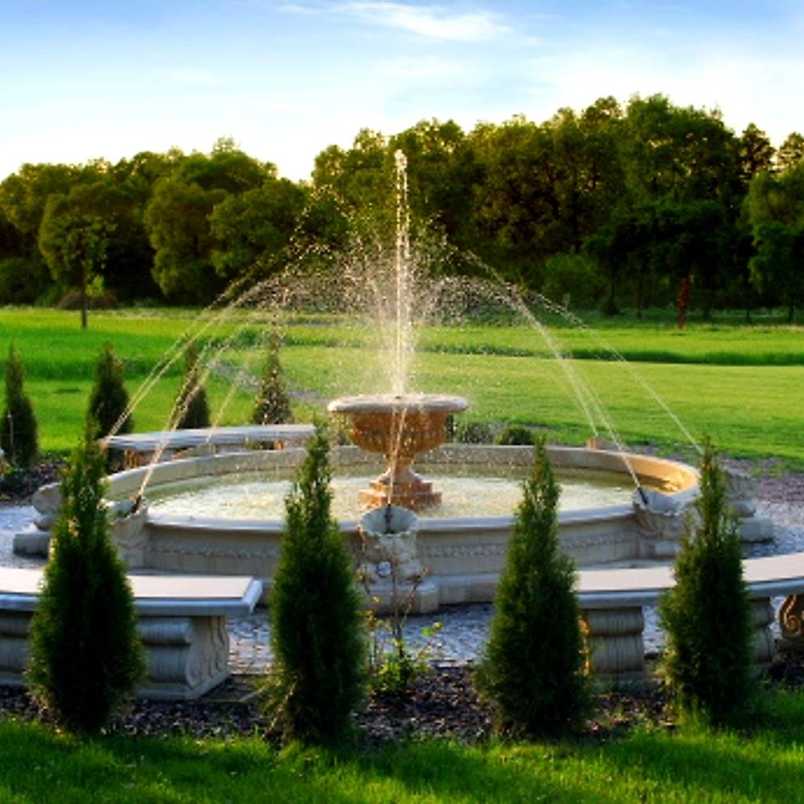 Set Springbrunnen Pflanzgefäß + Sockel + Brunnenbecken Marino Groß