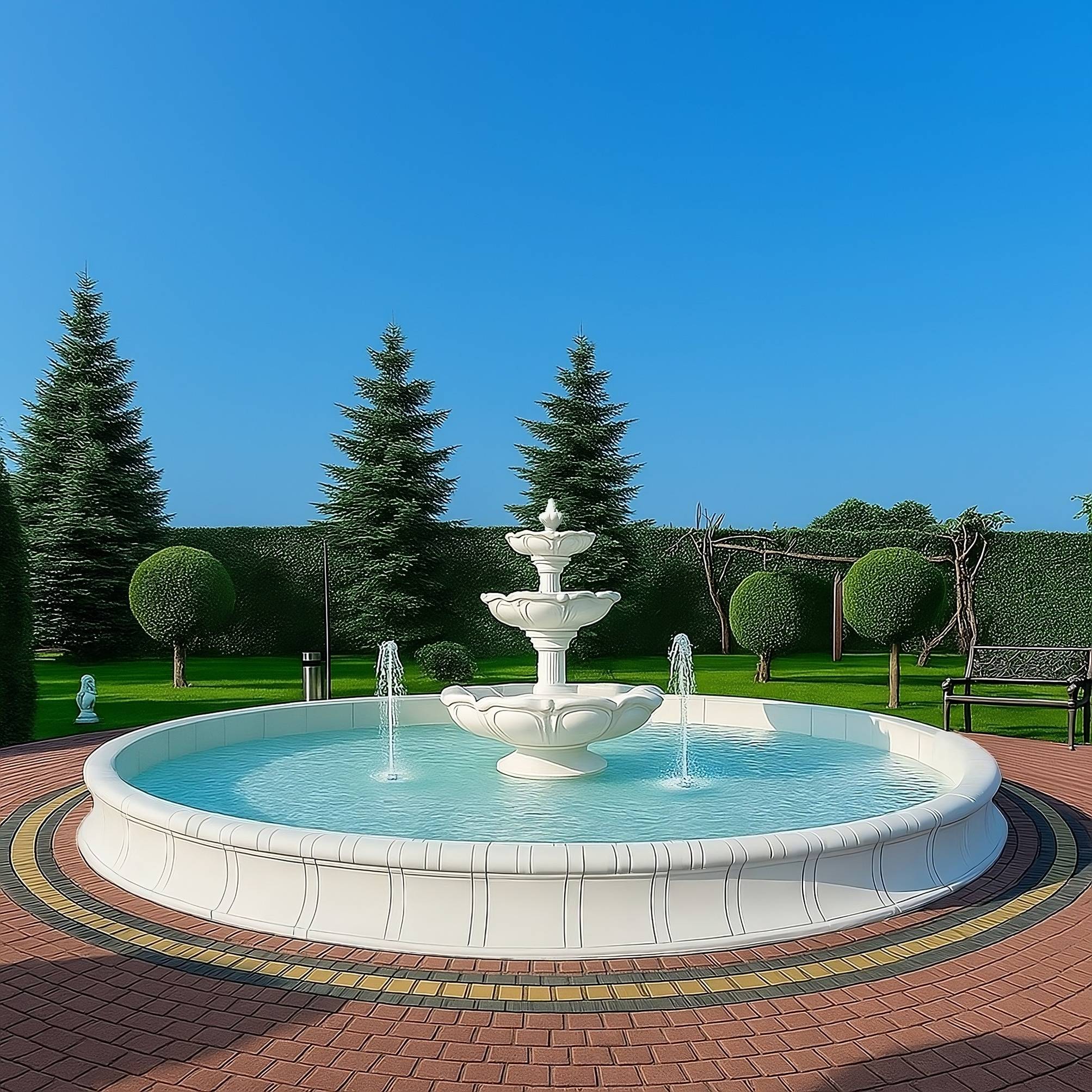 Set Springbrunnen Lotusblume Fiore + Brunnenbecken Bari