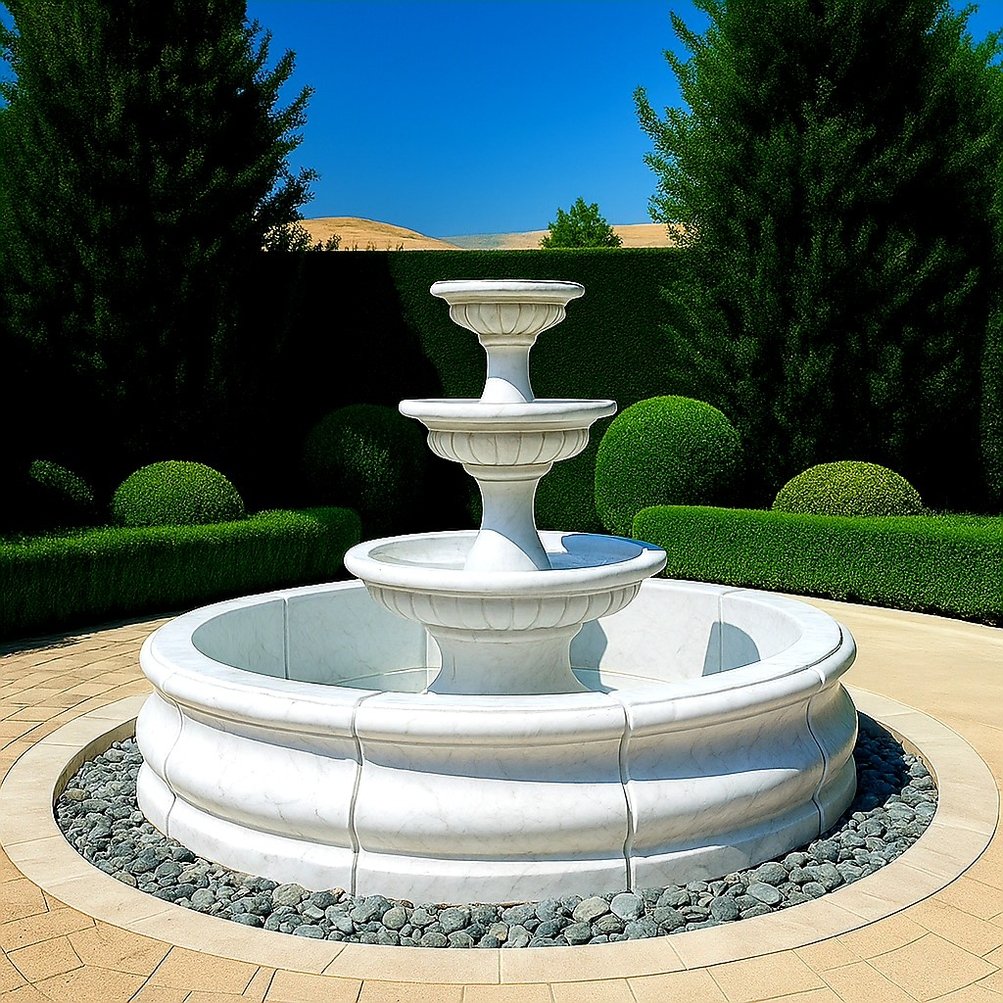 Set Springbrunnen Petra + Brunnenbecken Modica + Zubehör