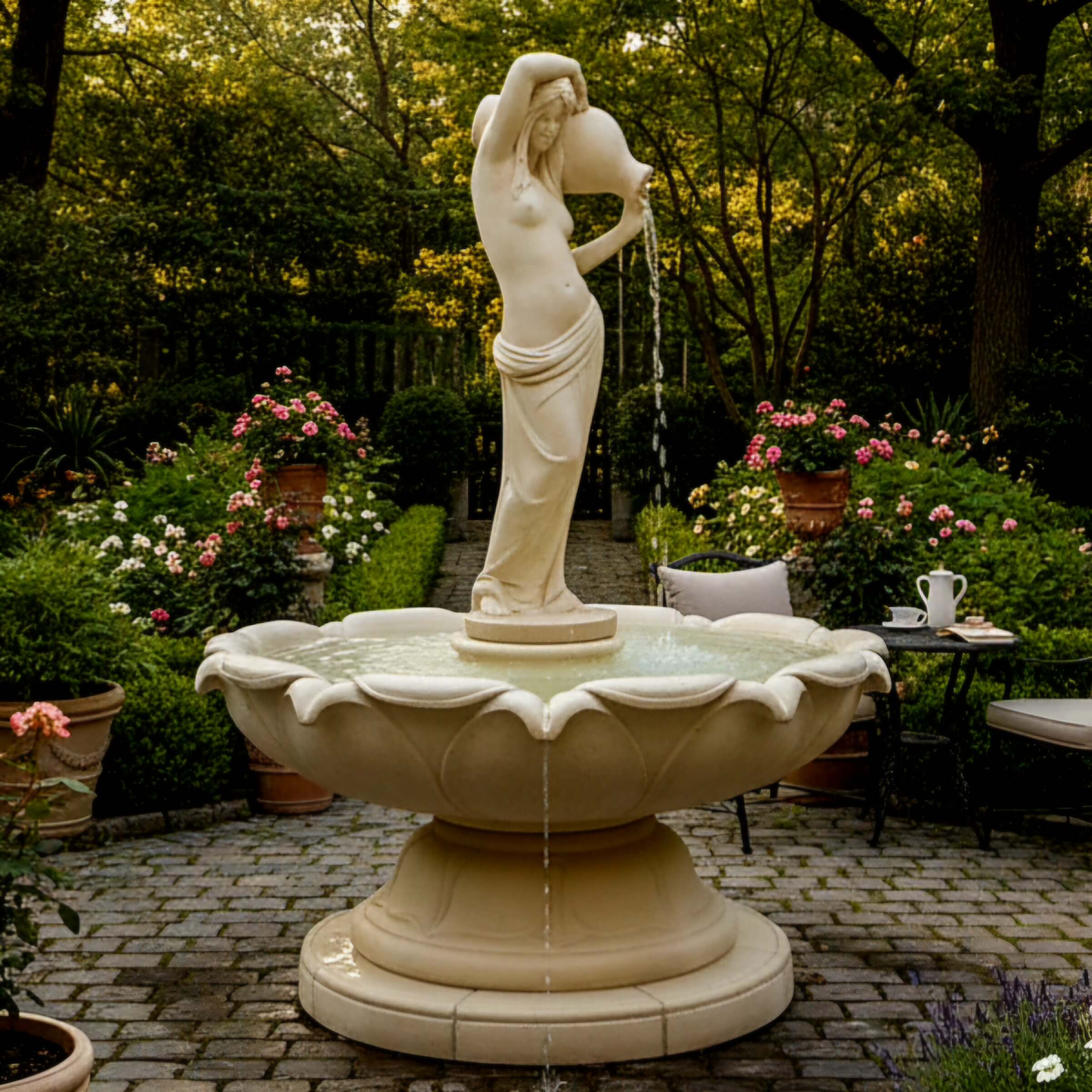 Springbrunnen Lotusblume Lagoa