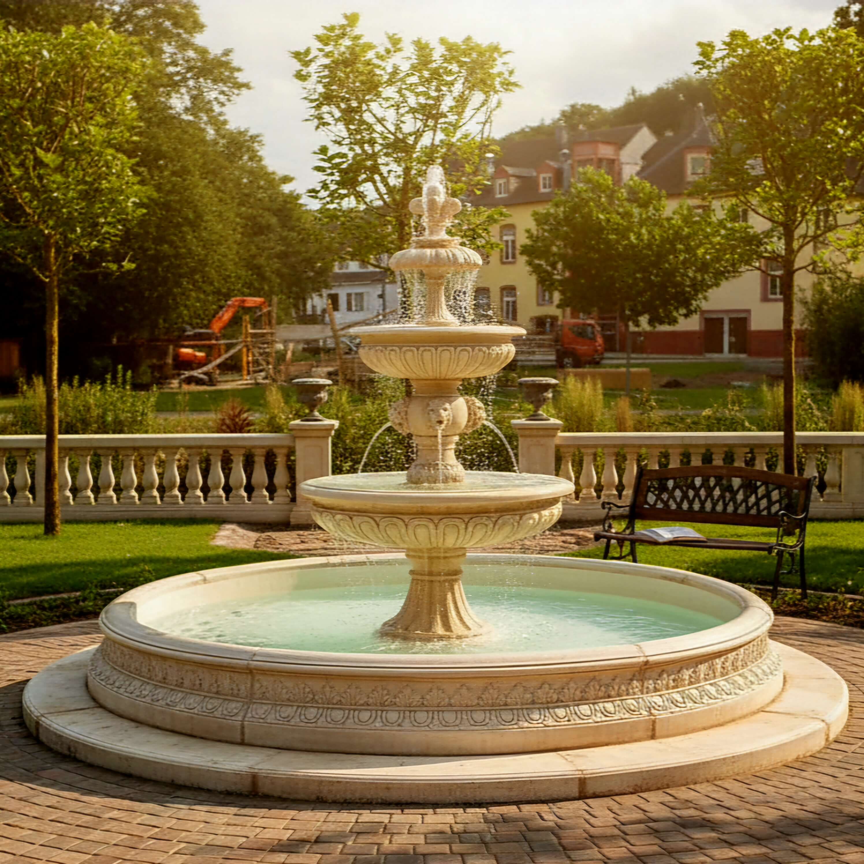 Set Springbrunnen Groß + Brunnenbecken Marinello