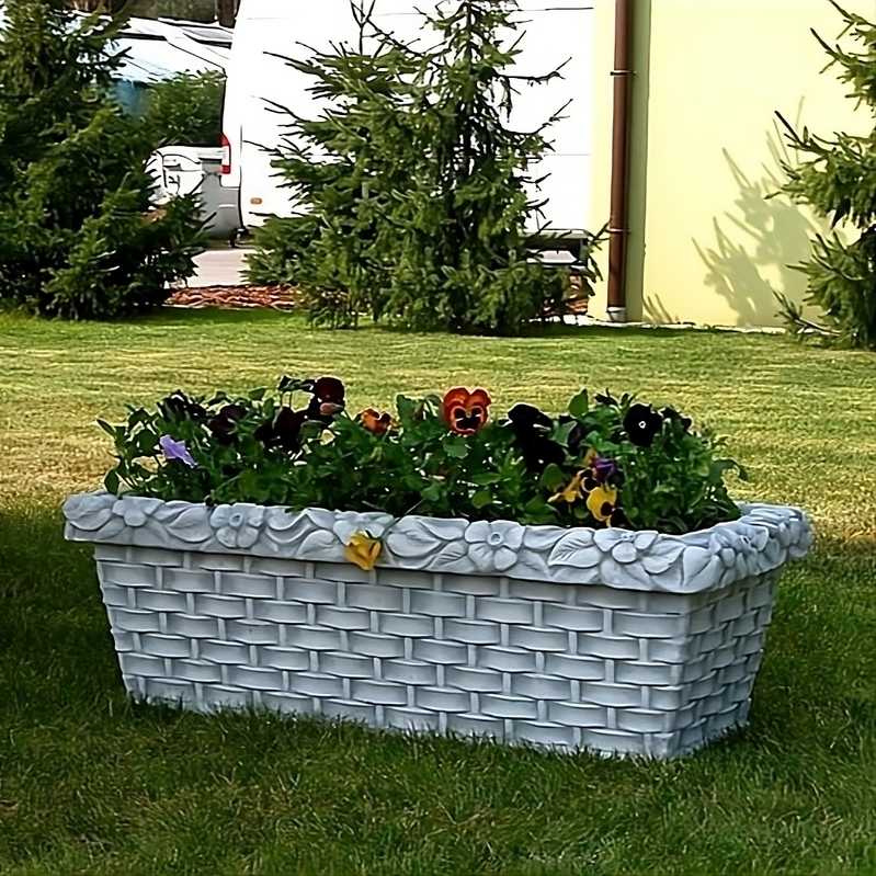 Pflanzenschale rechteckig Flechtkorb