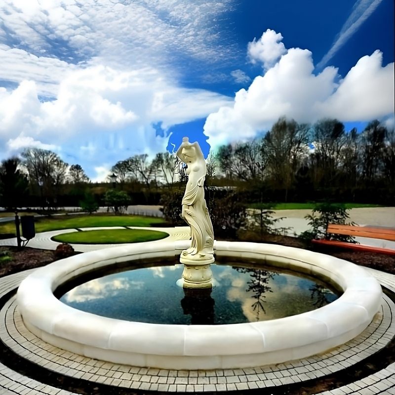 Set Springbrunnenfigur + Brunnenbecken Groß