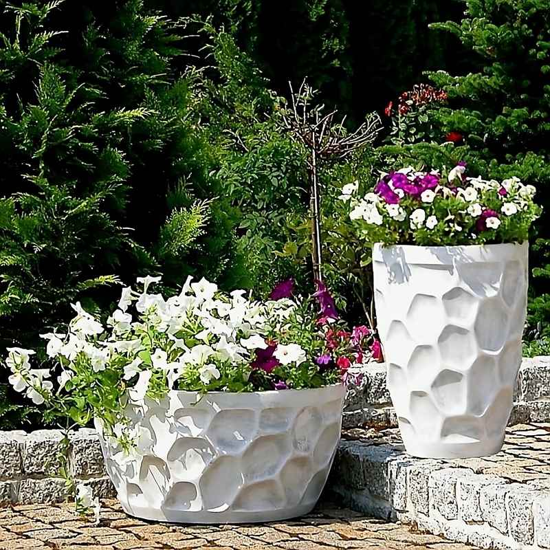 Set Pflanzenschalen Honigwabe (hoch und niedrig)