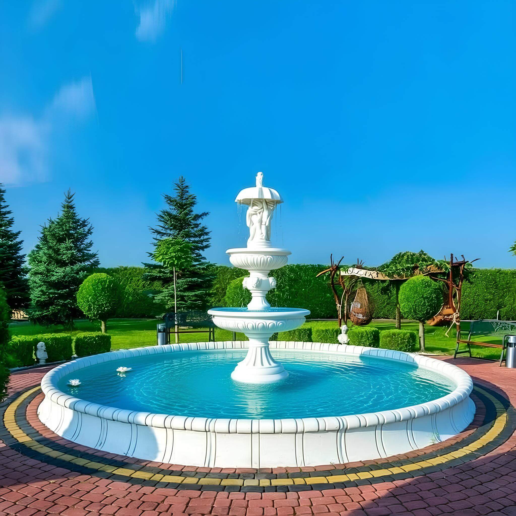 Set Springbrunnen Gemelli + Brunnenbecken Bari + Zubehör