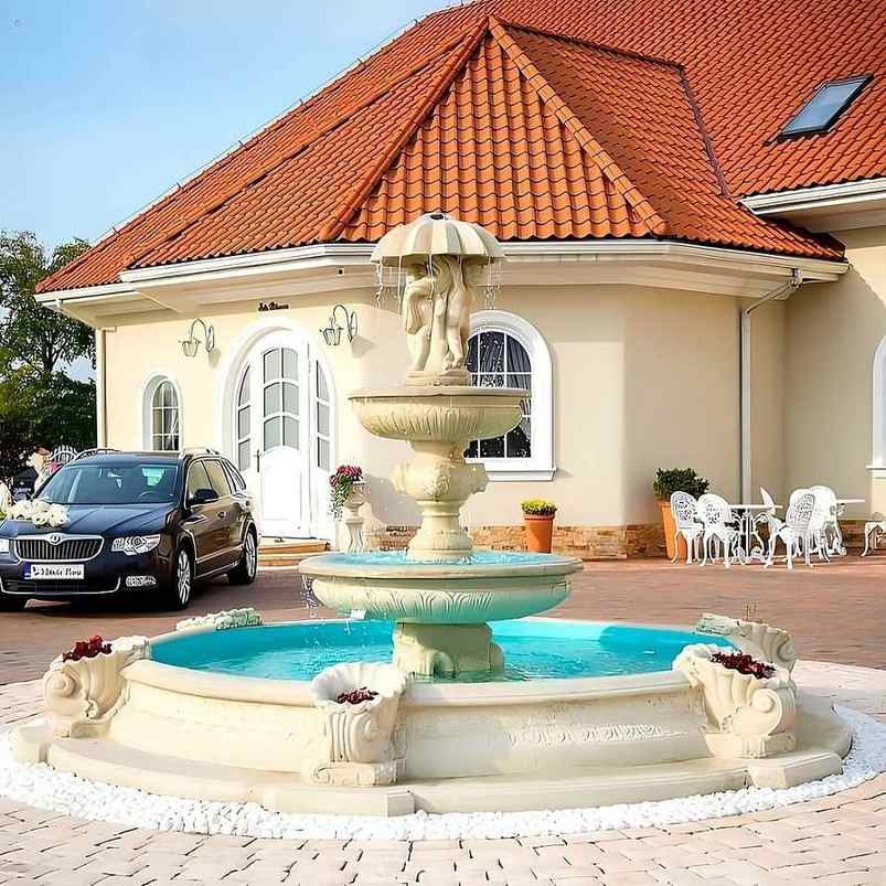 Set Springbrunnen Gemelli + Brunnenbecken Marino Groß