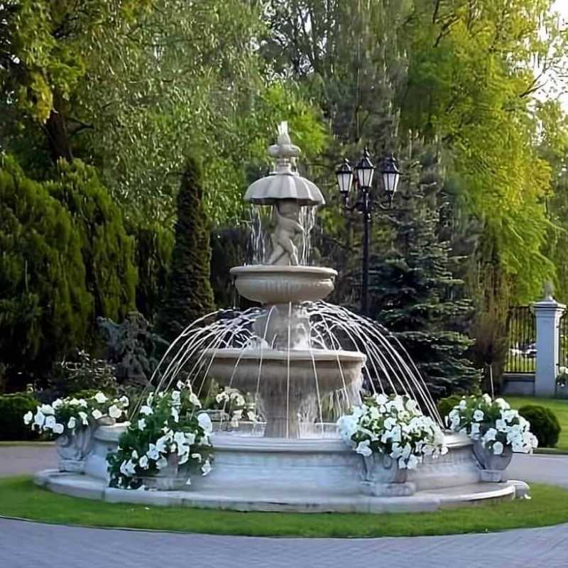 Set Springbrunnen Gemelli mit Brunnenbecken Marino