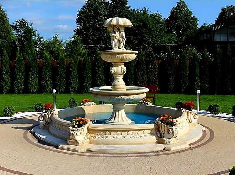 Set Springbrunnen Gemelli + Brunnenbecken Marino