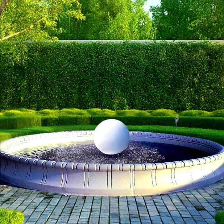 Set Springbrunnen Kugel + Brunnenbecken Bari + Zubehör