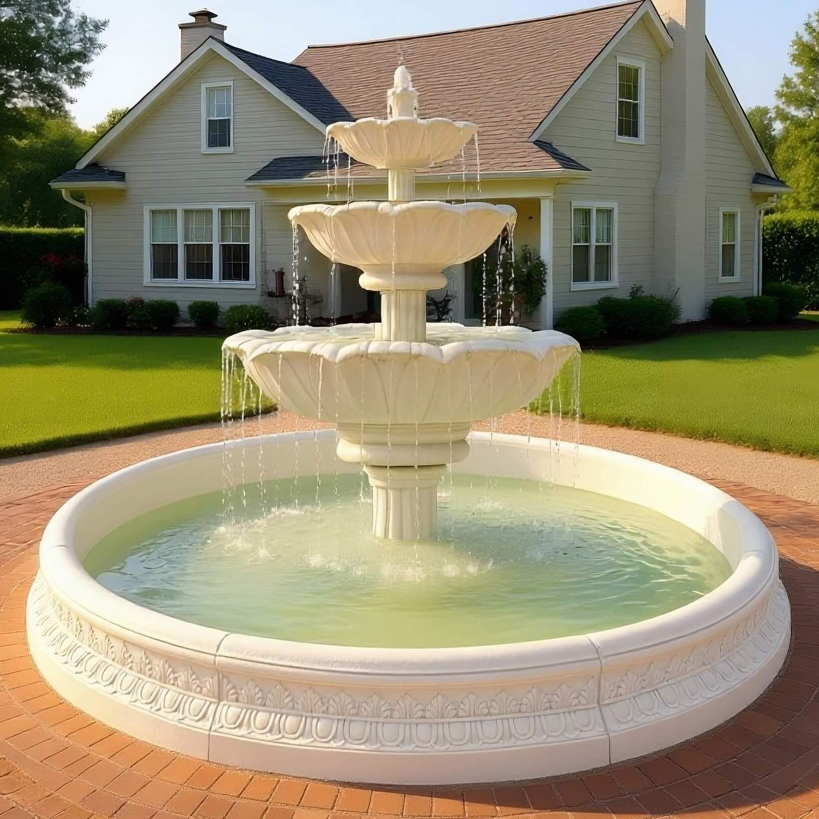 Set Springbrunnen Lotusblume + Brunnenbecken Marinello