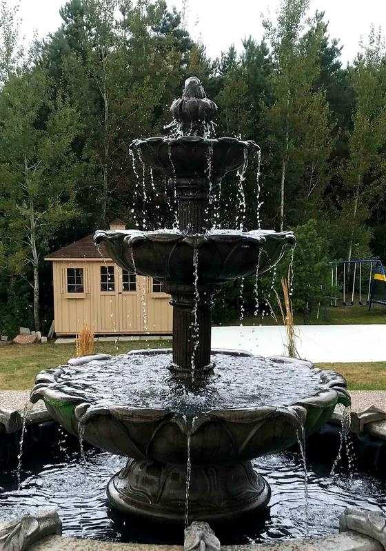 Set Springbrunnen Lotusblume + Brunnenbecken Marinello