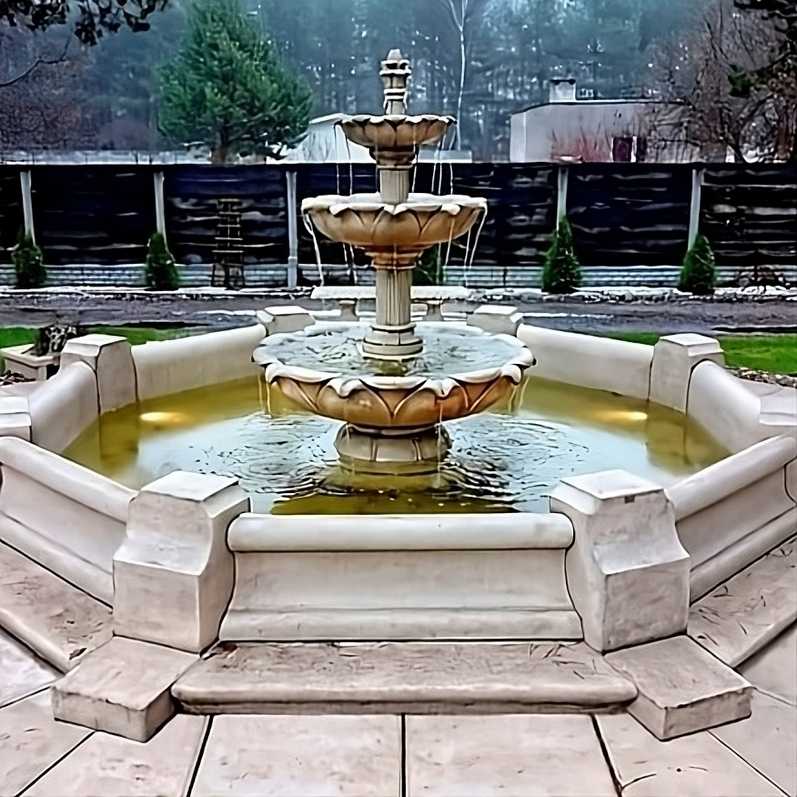 Set Springbrunnen Lotusblume + Brunnenbecken Classico