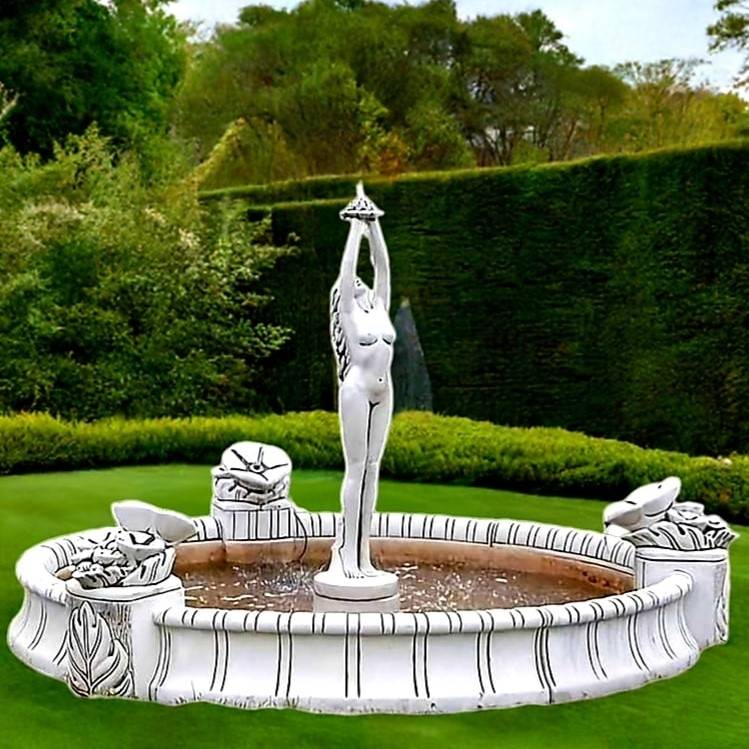 Set Springbrunnen Venus mit Lilie + Brunnenbecken mit Sprühdüsen + Zubehör