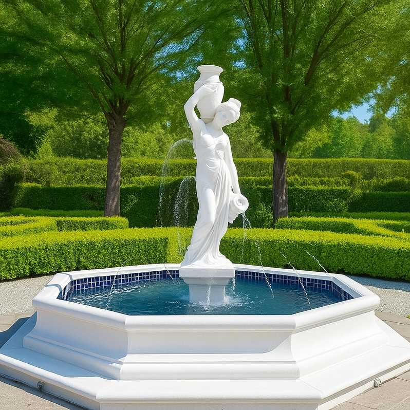 Set Springbrunnenfigur + Brunnenbecken Classico Klein