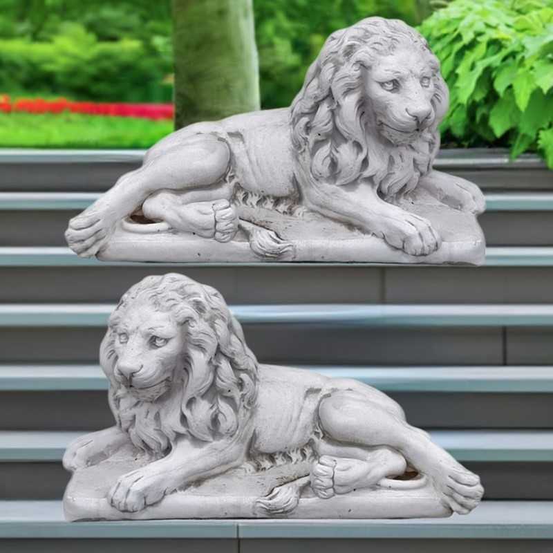 Set Steinfiguren – Liegender Löwe (rechts und links)