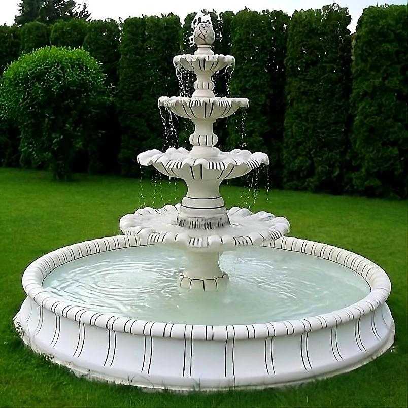 Set Traditioneller Springbrunnen mit Tannenzapfen