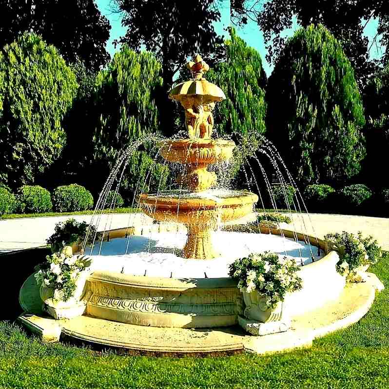 Set Springbrunnen Gemelli + Brunnenbecken Marino Groß