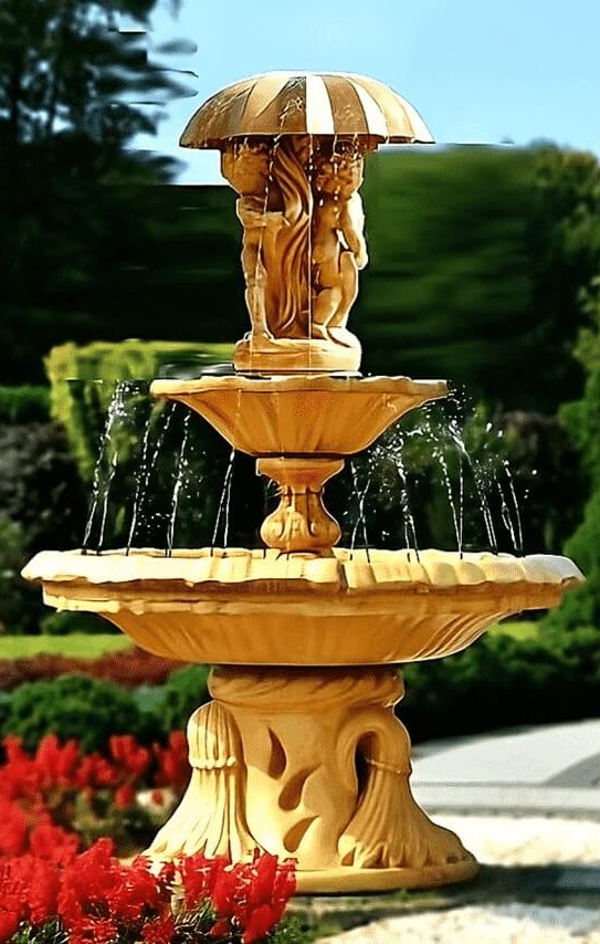 Springbrunnen Italia mit Regenschirm 2