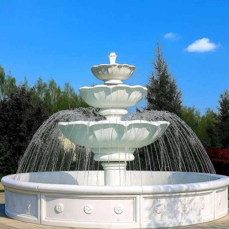 Springbrunnen Lotusblume + Brunnenbecken Blume