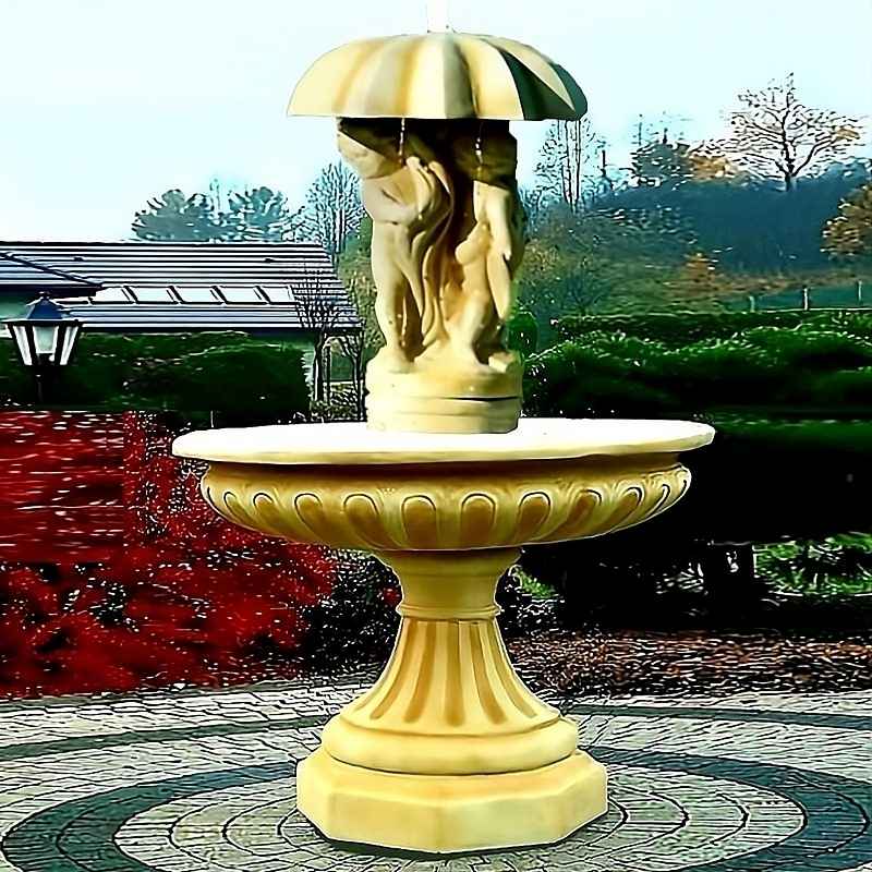 Springbrunnen Neptun mit Sonnenschirm 2