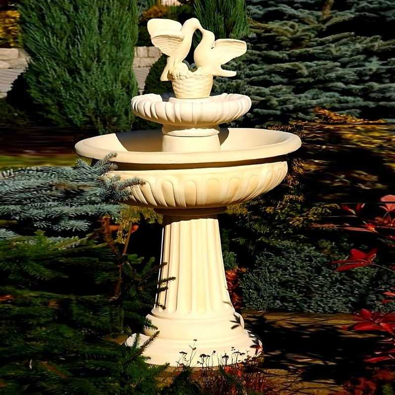 Springbrunnen Porto mit Tauben