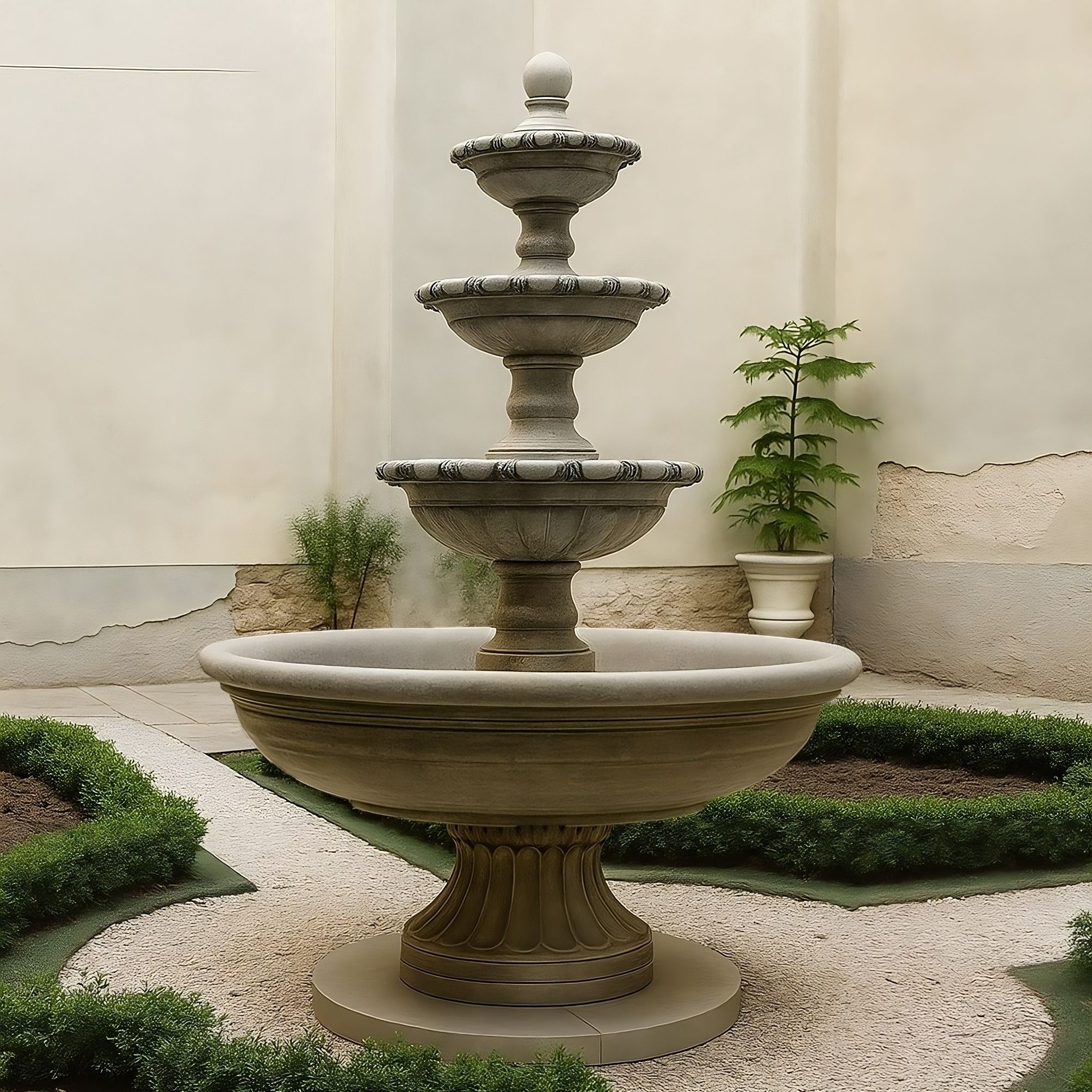 Springbrunnen Almeria mit Kugel