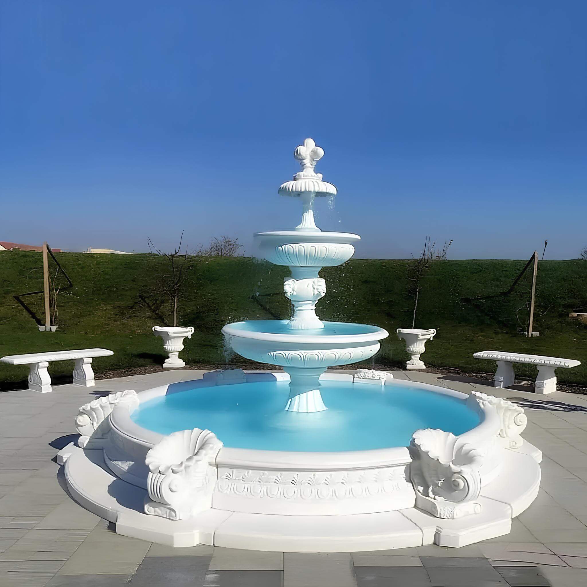 Set Springbrunnen Groß + Brunnenbecken Marino Groß