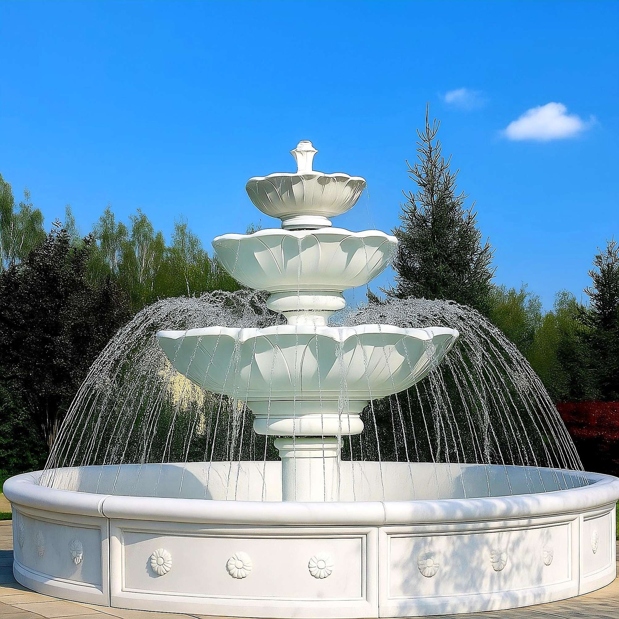 Set Springbrunnen Lotusblume + Brunnenbecken Blume + Zubehor