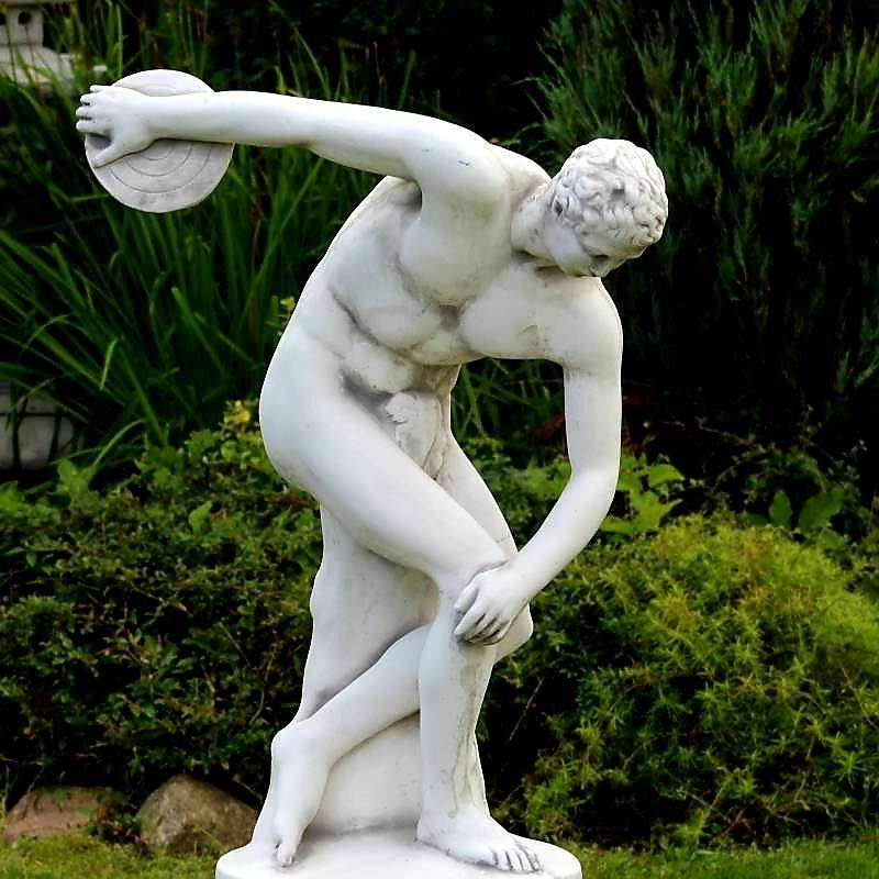 Steinfigur Diskuswerfer mittel