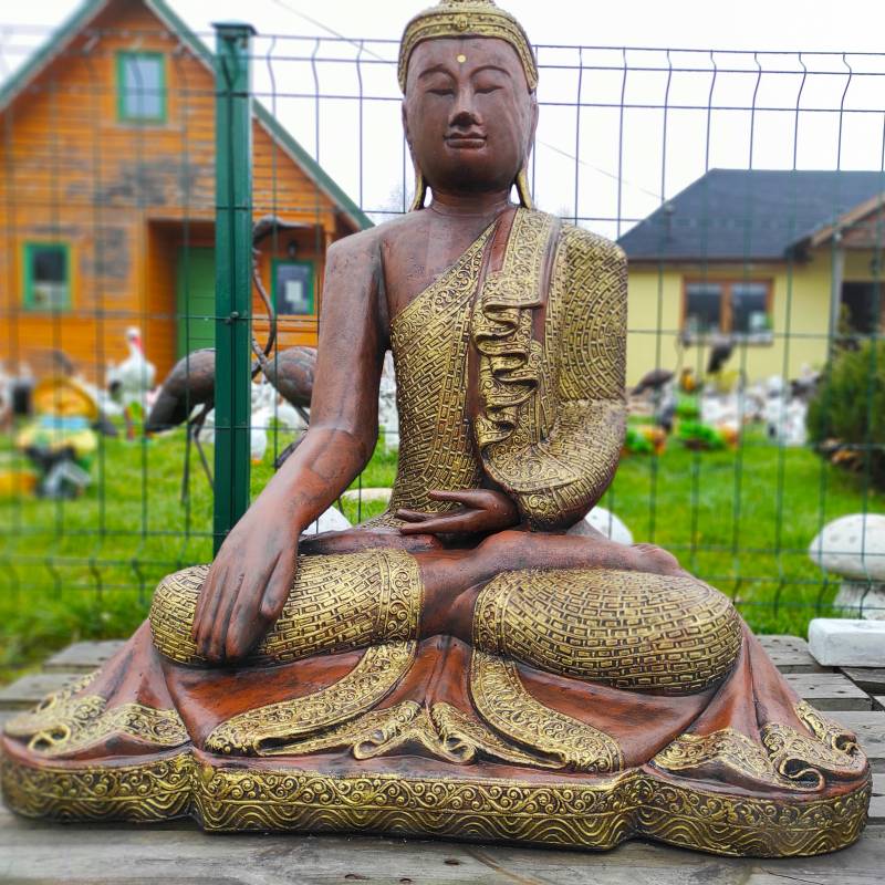 Steinfigur Goldener Buddha Samadhi