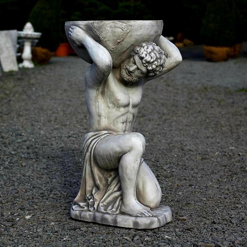 Steinfigur / Pflanzenschale Atlas