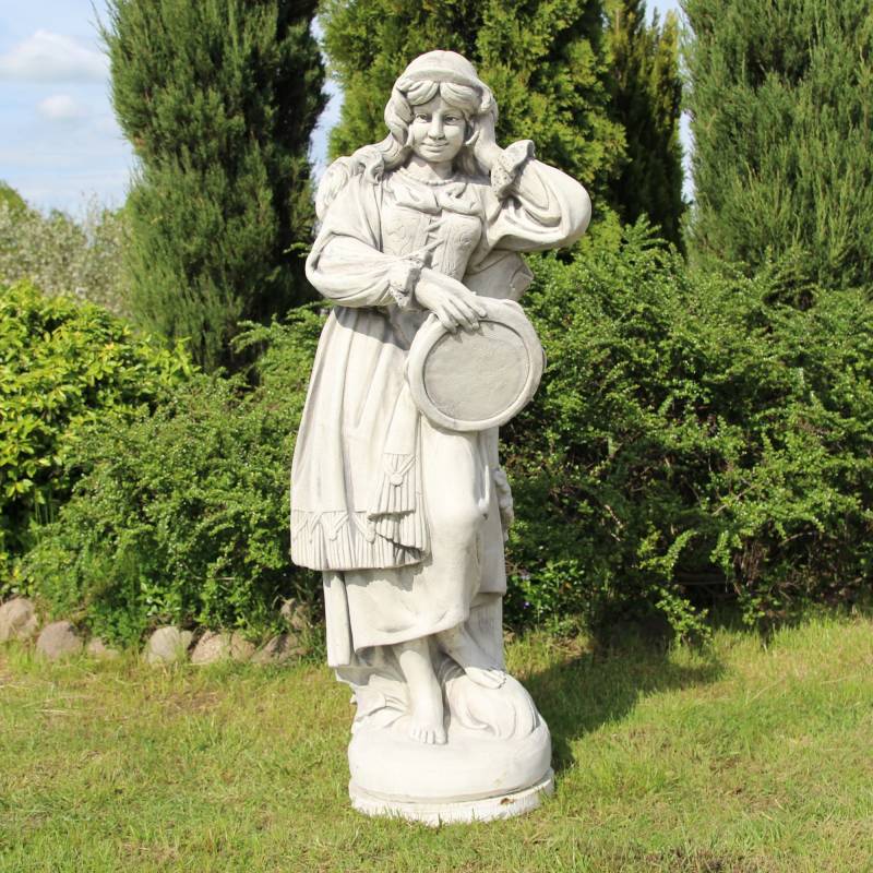 Steinfigur Tänzerin mit Tamburin