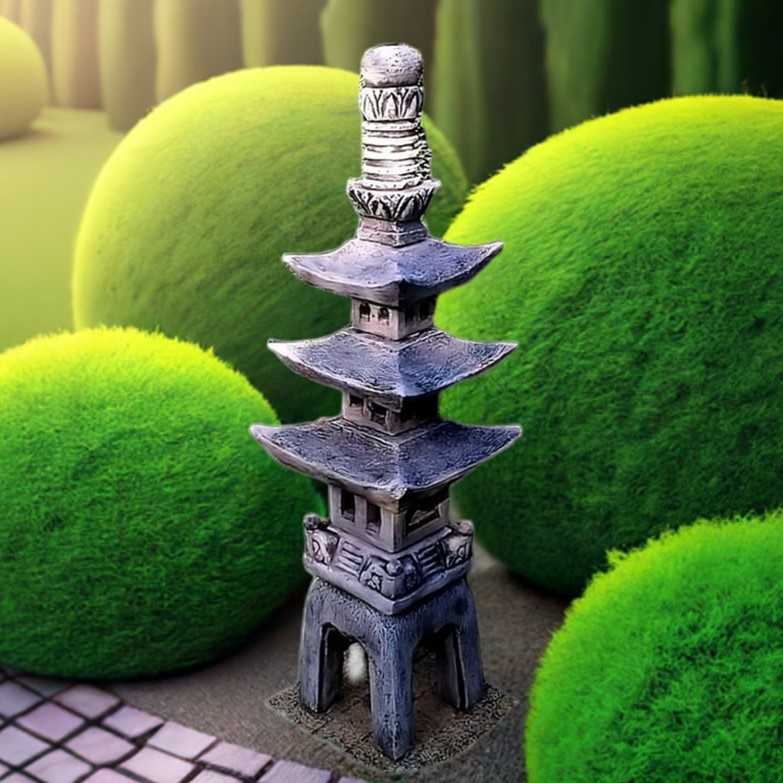 Steinlaterne Pagode Mittel Drei Stockwerke