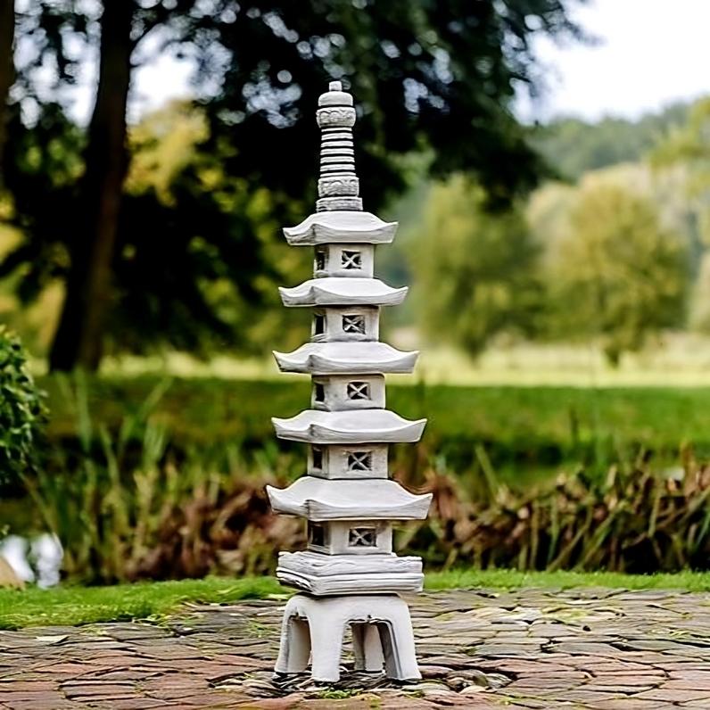 Steinlaterne Pagode Turm 5P