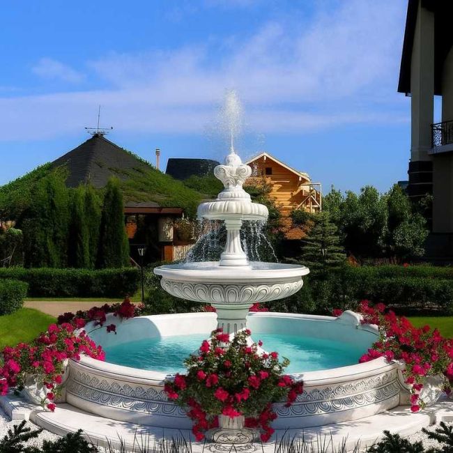 Exklusive Steinbrunnen mit großen Brunnenbecken – TOP10 der schönsten Gartenbrunnen